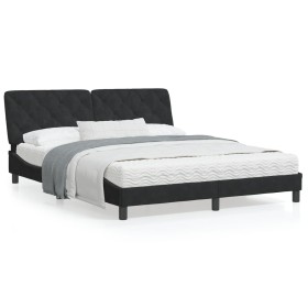 Bett mit schwarzer Samtmatratze 160x200 cm von vidaXL, Betten und Lattenroste - Ref: Foro24-3208666, Preis: 436,87 €, Rabatt: %