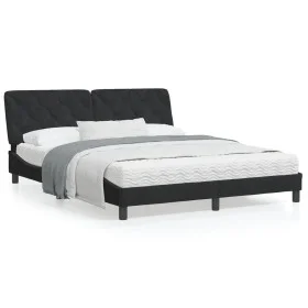 Cama con colchón terciopelo negro 160x200 cm de vidaXL, Camas y somieres - Ref: Foro24-3208666, Precio: 413,47 €, Descuento: %