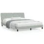 Bett mit hellgrauer Samtmatratze 160x200 cm von vidaXL, Betten und Lattenroste - Ref: Foro24-3208664, Preis: 409,98 €, Rabatt: %
