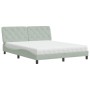 Bed with light gray velvet mattress 160x200 cm by vidaXL, Beds and slatted bases - Ref: Foro24-3208664, Price: 433,66 €, Disc...