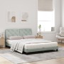 Bed with light gray velvet mattress 160x200 cm by vidaXL, Beds and slatted bases - Ref: Foro24-3208664, Price: 433,66 €, Disc...
