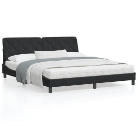 Bed with black velvet mattress 180x200 cm by vidaXL, Beds and slatted bases - Ref: Foro24-3208672, Price: 467,47 €, Discount: %