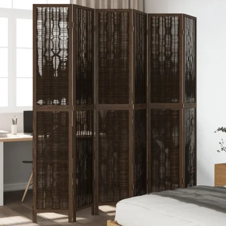 Dark brown paulownia wood 6-panel dividing screen by vidaXL, Room dividers - Ref: Foro24-358668, Price: 167,00 €, Discount: %