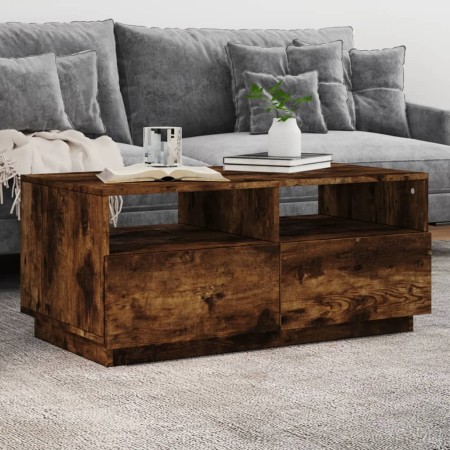 Coffee table with LED lights smoked oak 90x49x40 cm by vidaXL, Coffee table - Ref: Foro24-839837, Price: 98,72 €, Discount: %