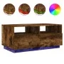 Coffee table with LED lights smoked oak 90x49x40 cm by vidaXL, Coffee table - Ref: Foro24-839837, Price: 97,16 €, Discount: %