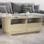 Mesa de centro con luces LED roble Sonoma 90x49x40 cm de vidaXL, Mesas de centro - Ref: Foro24-839835, Precio: 98,26 €, Descu...
