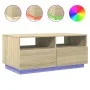 Coffee table with LED lights Sonoma oak 90x49x40 cm by vidaXL, Coffee table - Ref: Foro24-839835, Price: 98,30 €, Discount: %