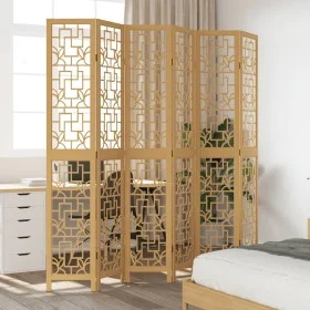 6-panel partition screen solid brown paulownia wood by vidaXL, Room dividers - Ref: Foro24-358876, Price: 179,35 €, Discount: %