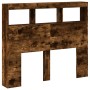 Headboard with LED light smoked oak 100x17x102 cm by vidaXL, Headboards and footboards - Ref: Foro24-839193, Price: 75,76 €, ...