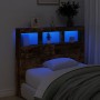 Kopfteil mit LED-Licht, geräucherte Eiche, 100 x 17 x 102 cm von vidaXL, Kopf- und Fußteile - Ref: Foro24-839193, Preis: 75,7...