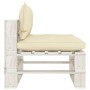 Zentrales Gartensofa aus Holzpaletten mit cremefarbenen Kissen von vidaXL, Outdoor-Sofas - Ref: Foro24-3052446, Preis: 87,28 ...