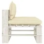 Zentrales Gartensofa aus Holzpaletten mit cremefarbenen Kissen von vidaXL, Outdoor-Sofas - Ref: Foro24-3052446, Preis: 85,09 ...