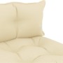 Zentrales Gartensofa aus Holzpaletten mit cremefarbenen Kissen von vidaXL, Outdoor-Sofas - Ref: Foro24-3052446, Preis: 87,28 ...