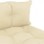 Zentrales Gartensofa aus Holzpaletten mit cremefarbenen Kissen von vidaXL, Outdoor-Sofas - Ref: Foro24-3052446, Preis: 85,09 ...