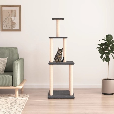 Cat scratching post with dark gray sisal posts 149 cm by vidaXL, Cat furniture - Ref: Foro24-171743, Price: 51,88 €, Discount: %