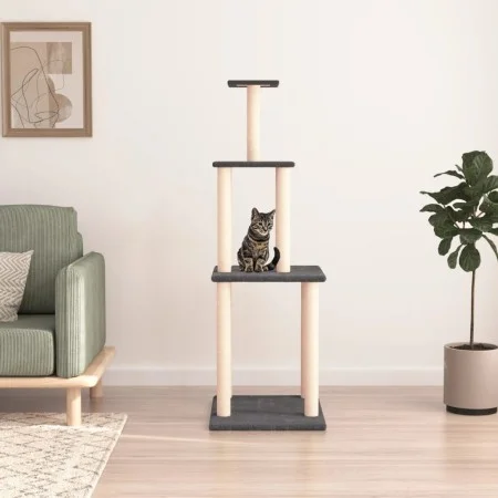 Cat scratching post with dark gray sisal posts 149 cm by vidaXL, Cat furniture - Ref: Foro24-171743, Price: 51,20 €, Discount: %