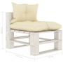 Zentrales Gartensofa aus Holzpaletten mit cremefarbenen Kissen von vidaXL, Outdoor-Sofas - Ref: Foro24-3052446, Preis: 87,28 ...