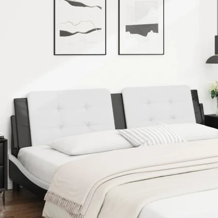White black synthetic leather padded bed headboard 200 cm by vidaXL, Headboards and footboards - Ref: Foro24-374888, Price: 5...