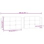 Cabecero de cama acolchado cuero sintético blanco negro 200 cm