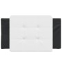 Cabecero de cama acolchado cuero sintético blanco y negro 80 cm