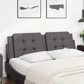 Cabecero de cama acolchado cuero sintético gris 160 cm de vidaXL, Cabeceros y pies de cama - Ref: Foro24-374869, Precio: 45,8...