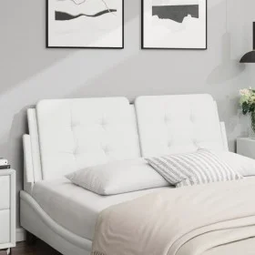 White synthetic leather padded bed headboard 140 cm by vidaXL, Headboards and footboards - Ref: Foro24-374860, Price: 45,42 €...