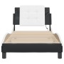 Estructura cama con LED cuero sintético negro blanco 80x200 cm de vidaXL, Camas y somieres - Ref: Foro24-3214073, Precio: 137...