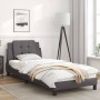 Bed frame with LED lights gray synthetic leather 90x190 cm by vidaXL, Beds and slatted bases - Ref: Foro24-3214078, Price: 14...