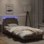 Bed frame with LED lights brown synthetic leather 90x200 cm by vidaXL, Beds and slatted bases - Ref: Foro24-3214084, Price: 1...