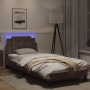 Estructura cama con luces LED cuero sintético marrón 90x200 cm de vidaXL, Camas y somieres - Ref: Foro24-3214084, Precio: 143...