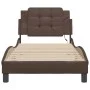 Bed frame with LED lights brown synthetic leather 90x200 cm by vidaXL, Beds and slatted bases - Ref: Foro24-3214084, Price: 1...