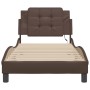 Estructura cama con luces LED cuero sintético marrón 90x200 cm de vidaXL, Camas y somieres - Ref: Foro24-3214084, Precio: 143...
