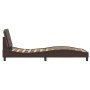 Bed frame with LED lights brown synthetic leather 90x200 cm by vidaXL, Beds and slatted bases - Ref: Foro24-3214084, Price: 1...
