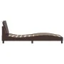 Estructura cama con luces LED cuero sintético marrón 90x200 cm de vidaXL, Camas y somieres - Ref: Foro24-3214084, Precio: 162...