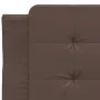 Bed frame with LED lights brown synthetic leather 90x200 cm by vidaXL, Beds and slatted bases - Ref: Foro24-3214084, Price: 1...