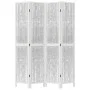 White Paulownia solid wood 4-panel dividing screen by vidaXL, Room dividers - Ref: Foro24-358675, Price: 115,10 €, Discount: %