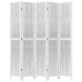 Biombo separador de 5 paneles madera maciza Paulownia blanco