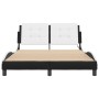 Bed frame with LED synthetic leather black white 120x200 cm by vidaXL, Beds and slatted bases - Ref: Foro24-3214101, Price: 2...