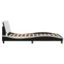 Bed frame with LED synthetic leather black white 120x200 cm by vidaXL, Beds and slatted bases - Ref: Foro24-3214101, Price: 1...