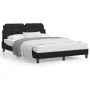 Bed frame with LED lights black synthetic leather 140x190 cm by vidaXL, Beds and slatted bases - Ref: Foro24-3214103, Price: ...