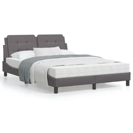 Bed frame with LED lights gray synthetic leather 120x200 cm by vidaXL, Beds and slatted bases - Ref: Foro24-3214099, Price: 1...