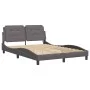 Bed frame with LED lights gray synthetic leather 120x200 cm by vidaXL, Beds and slatted bases - Ref: Foro24-3214099, Price: 1...