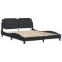 Bed frame with LED lights black PE leather 160x200 cm by vidaXL, Beds and slatted bases - Ref: Foro24-3214117, Price: 224,88 ...