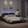 Bed frame with LED lights black PE leather 160x200 cm by vidaXL, Beds and slatted bases - Ref: Foro24-3214117, Price: 226,12 ...