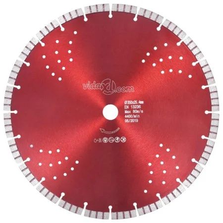 Diamond cutting disc with turbo and holes for steel 350 mm by vidaXL, Saw blades - Ref: Foro24-143236, Price: 61,55 €, Discou...