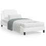 Bed frame with headboard white synthetic leather 90x200cm by vidaXL, Beds and slatted bases - Ref: Foro24-3208157, Price: 140...