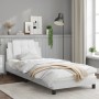 Bettgestell mit Kopfteil aus weißem Kunstleder 90x200cm von vidaXL, Betten und Lattenroste - Ref: Foro24-3208157, Preis: 140,...