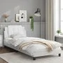 Estructura de cama con cabecero cuero sintético blanco 90x200cm de vidaXL, Camas y somieres - Ref: Foro24-3208157, Precio: 13...