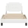 Estructura de cama con cabecero cuero sintético blanco 90x200cm de vidaXL, Camas y somieres - Ref: Foro24-3208157, Precio: 13...