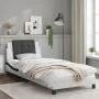 Estructura cama cabecero cuero sintético blanco negro 90x200 cm de vidaXL, Camas y somieres - Ref: Foro24-3208162, Precio: 13...